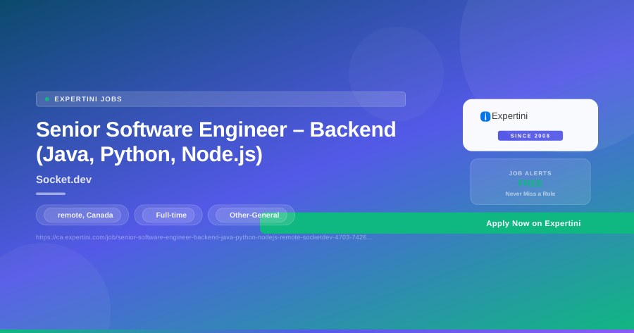 Senior Software Engineer – Backend (Java, Python, Node.js) at Socket.dev, remote — Apply Now